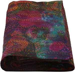 Cotton Throw Blanket Bohemian Tie Dye Bedcover Boho Queen Size Coverlets - Picture 1 of 5