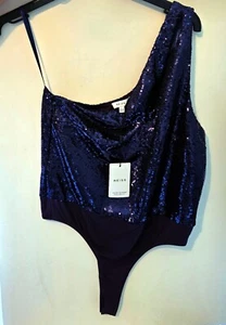 Reiss Blue Scarlette Sequined One-Shoulder- Blue - U.K. 12 - Brand New With Tags - Picture 1 of 3
