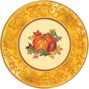 Bountiful Holiday 8 Ct 7" Dessert Plates Paper Fall Thanksgiving - Picture 1 of 1