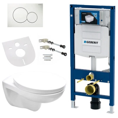 GEBERIT DUOFIX Komplett Set WC Hänge-WC Spülrandlos Deckel Vorwandelement UP320 - Bild 1 von 4