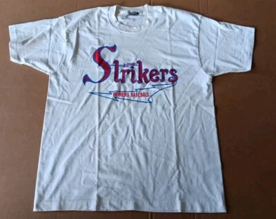 Camiseta de béisbol STRIKERS PARA MUJER Talla XL BLANCA HECHA EN EE. UU.  Foto 1 de 4