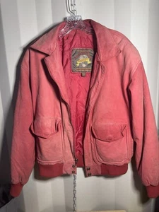 Vintage Red Adventure Bound Herren Wilson Lederjacke Thinsulate Bomber Small - Bild 1 von 4