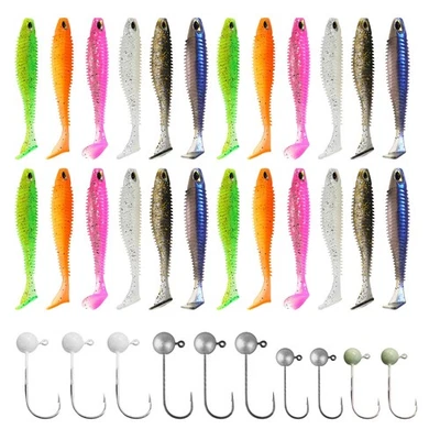 34 Pezzi Esche Artificiali Spinning Kit da Pesca con 24 Esche (6 Colori) 10 - Immagine 1 di 4