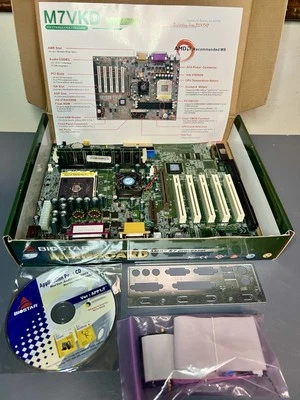 Материнская плата Biostar M7VKD Socket A 462 ATX AGP ISA слот Windows 98 ретро игровая - Изображение 1 из 4