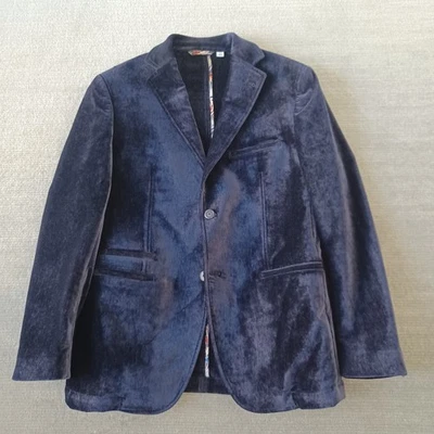 Robert Graham Velvet Sport Coat Mens 42 Blue Navy Tailored Fit Vegas Holiday - Image 1 of 4
