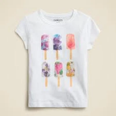 Crewcuts Short-Sleeve Graphic T-Shirt Girls L White Flower Popsicle w/ Sequins - Image 1 of 4
