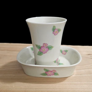 Vintage Takahashi San Francisco Bathroom Floral Soap Dish and Tumbler - Picture 1 of 5