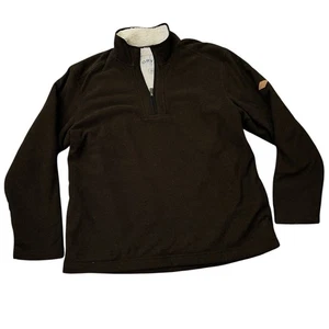 Orvis Brown Honeycomb Waffle 1/4 Zip Sherpa Lined Pullover Sweater Men’s XL - Picture 1 of 10