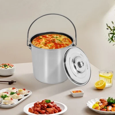 Edelstahleimer mit Deckel 12 L Edelstahl Eimer Garten Industrieeimer Garten  DE - Bild 1 von 4