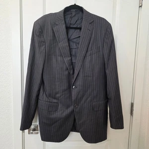 Ermenegildo Zegna All Season Twill Gray Pinstripe Blazer Jacket EU 52 L - Picture 1 of 15
