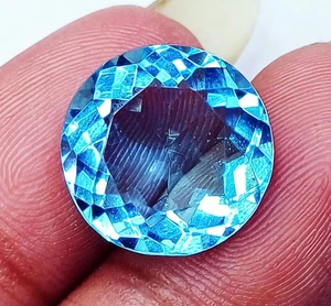 10.60 Ct Aquamarine Round Shape Loose Gemstone Certified - Picture 1 of 6