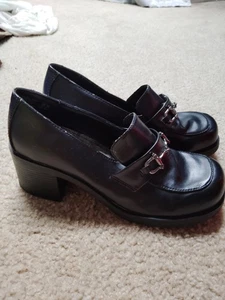 Zapatos negros de plataforma gruesa Lower East Side de colección para mujer 8,5 en muy buena condición Y2K Horse Bit - Imagen 1 de 7