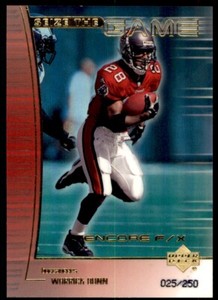 1999 Upper Deck Encore Seize the Game F/X Gold Warrick Dunn 025/250 Bucs #SG18