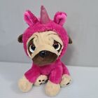 Keel Toys Pugsley Love Plush Pug Dog Pink Unicorn Hoodie Soft Toy Puppy 26cm 10"