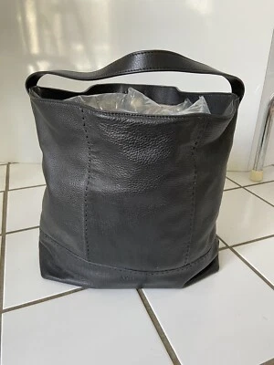 Vintage COLE HAAN Black Pebbled Leather Large Tote Handbg - Image 1 of 4