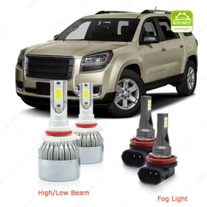 For GMC Acadia 2013~2019 4x LED Headlight Hi/Lo + Fog Light Bulb Combo Kit 6000K - Bild 1 von 12
