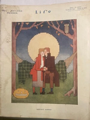 October 29, 1914 Life Magazine Goodbye Summer cover art by A. D. Blashfield - Image 1 of 2