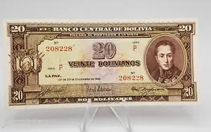 Bolivien Banknote 20 Bolivianer 1945 P-140 UNC - Bild 1 von 2