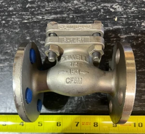 1/2" Powell 2342FMOTXXX Flanged Raised Face Cast Swing Check Valve 150# CF8M - Picture 1 of 3