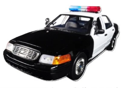 2001 Ford Crown Victoria Police Car w/ Flashing Lights and Sound 1/18 by - Image 1 of 4