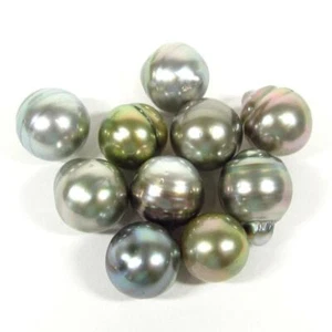 10 pcs 10-11.5mm Undrilled Tear Drop Oval Loose Tahitian Silver / Gray Pearls - Picture 1 of 2