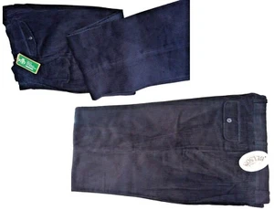 Pantalones Hombre Terciopelo Moda Tg 48 50 Azul Negro Modelo Exclusivo Cálido - Imagen 1 de 36