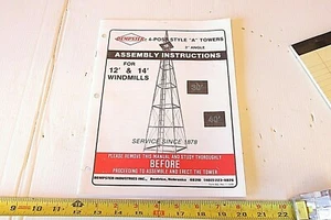 DEMPSTER  12 & 14  FOOT  WINDMILL STYLE A  TOWER  INSTRUCTION   BOOK - Picture 1 of 2