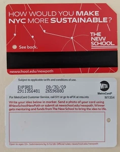 New School Contest Metrocard-Expired, Mint condition - Picture 1 of 1
