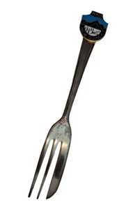 Wau New Guinea Souvenir Fork Grosvenor Delphic Enamel Silverplate - Bild 1 von 7