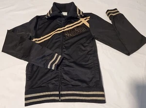 Billabong Ladies Zip Up Jumper Jacket Size 10 Slim Fit Athletic Black +Gold Trim - Picture 1 of 5