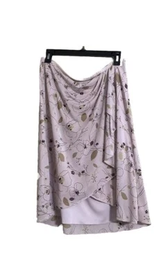 Falda Floral Express Rosa Polvorienta En Capas Envuelta Talla L Foto 1 de 4