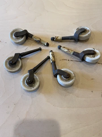 Antique White Porcelain Rolling Casters Cover