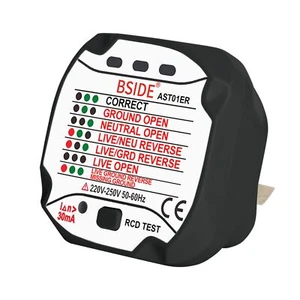 AST01ER Socket Tester RCD Outlet Tester Automatic Electric Power Circuit Polarit - Picture 1 of 9