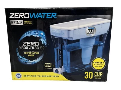 ZeroWater 30 Cup 5 Stage Water Filtration System Dispenser Water Meter & Filter - Image 1 of 4