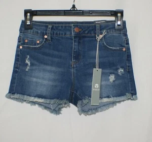 Tractr Brittany Girls Shorts Sz 12 Blue Denim Slim Fit Mid Rise Distressed NWT - Picture 1 of 7