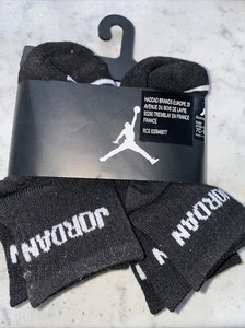 Nike Jordan Socks Size 6.5-9 Kids Black Ankle Logo 6 Pair  - Picture 1 of 10