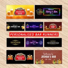 Personalised Bar Runner Any Text Beer Mat Ideal Home Pub Cafe Occasion 29