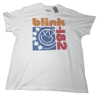 NWT Blink 182 T Shirt Men’s Size 2XL Smiley Face White - Image 1 of 3