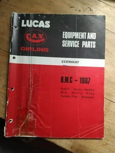 9.7 LUCAS repuestos lista de repuestos BMC 1967 Austin Healey MG Morris Riley VP - Imagen 1 de 10