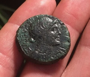 RARE MARC ANTONY & AUGUSTUS Ancient Roman THESSALONICA AE Coin 37BC RPC1551 18g - Picture 1 of 2