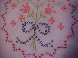 PR VINTAGE PILLOWCASES, PINK FLOWERS and CROCHET EDGE in PINK - Picture 1 of 6