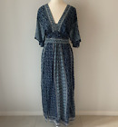 FOUNDLING Women's Dress Size XS - blue bohemian print maxi