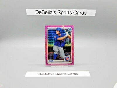 2020 Bowman Chrome 017/199 Ethan Hearn #BCP-203 Cubs  PINK MOJO REFRACTOR - Image 1 of 4