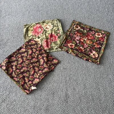 Lote de 3 fundas de almohada pequeñas vintage April Cornell. Fundas de almohada country, florales Foto 1 de 3
