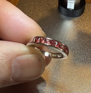 1ct Sunset Sapphire Princess Cut 14k White Gold Band Ring 3mm Wide - Picture 1 of 5