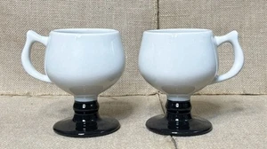 Vintage Caribe Irish Coffee Mug Pedestal Cup White Black Minimalist Farmhouse - Picture 1 of 9