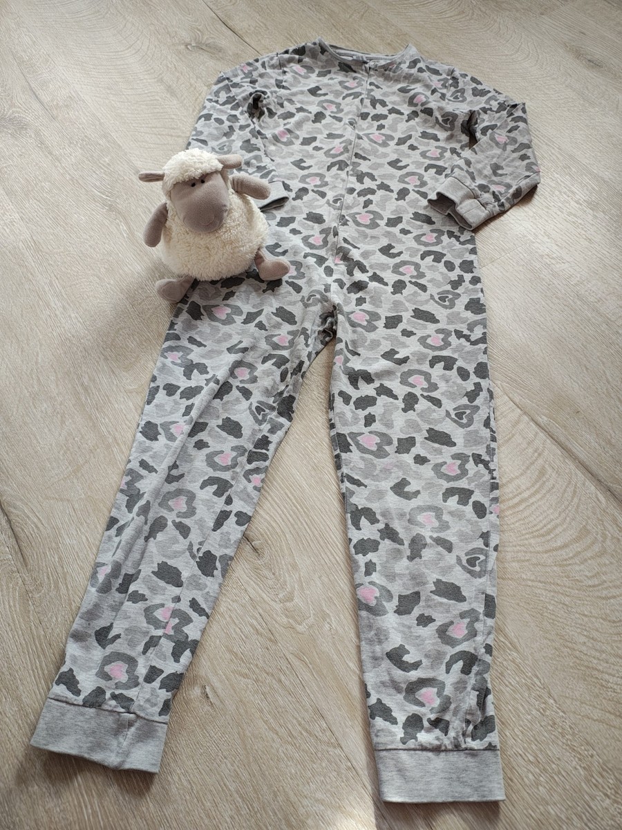 NORMANN Mädchen Jumpsuit Overall Schlafanzug – Tier-Motive, Größe 116, 100% Polyester, Ökotex-zertifiziert