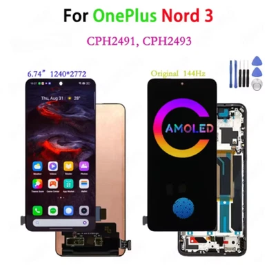 For OnePlus Nord 3 CPH2491 Original LCD Display Screen Touch Digitizer Assembly  - Image 1 of 4