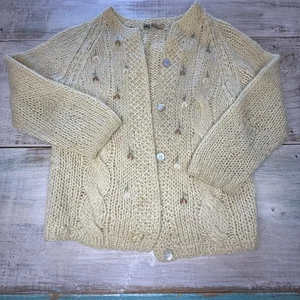 Vintage 1970’s Winkelmans Floral Knit Sweater Cardigan Size S/M Made In Italy - Bild 1 von 10