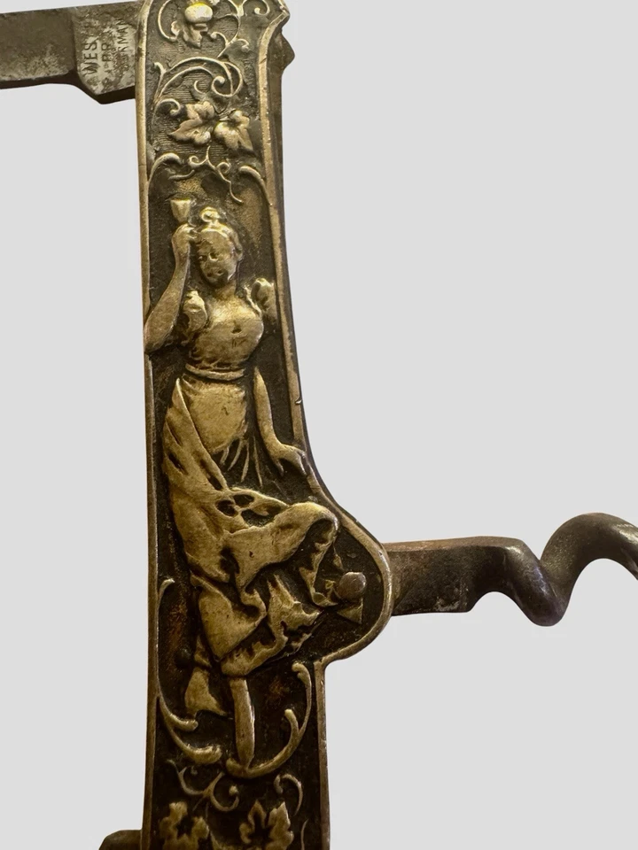 WESTER BROS GERMANY ART NOUVEAU POCKET KNIFE WINE BOTTLE CORKSCREW BRASS READ! - Image 1 of 4